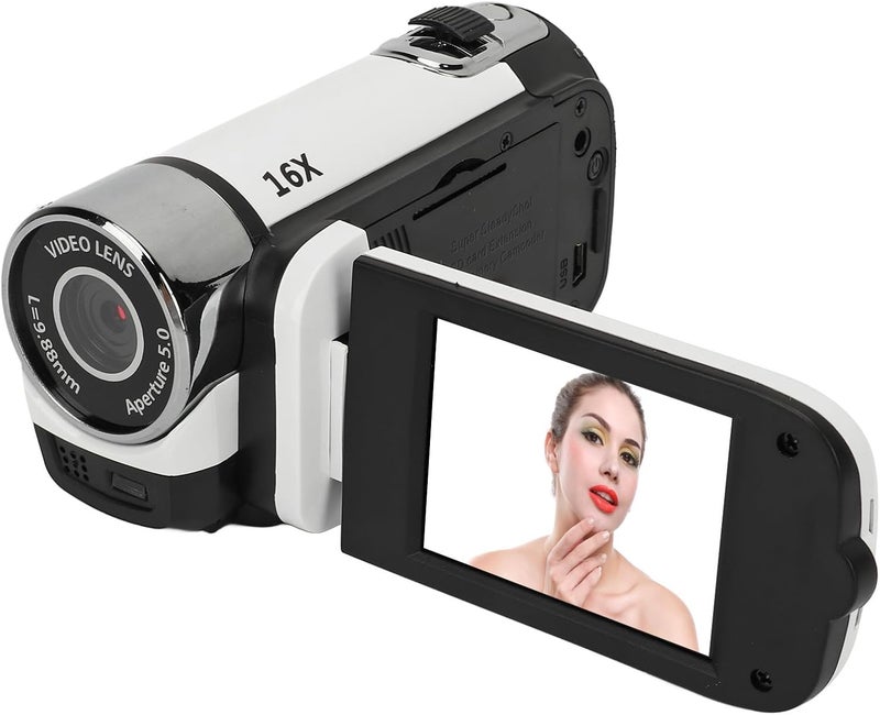 Bewinner D90 Digital Video Camera - 1080P 16MP Handheld Video Camcorder 16x Digital Zoom Video Camera with 2.7in TFT Rotatable Screen, HD Video Recorder Camera with Fill Light (White) - Image 1